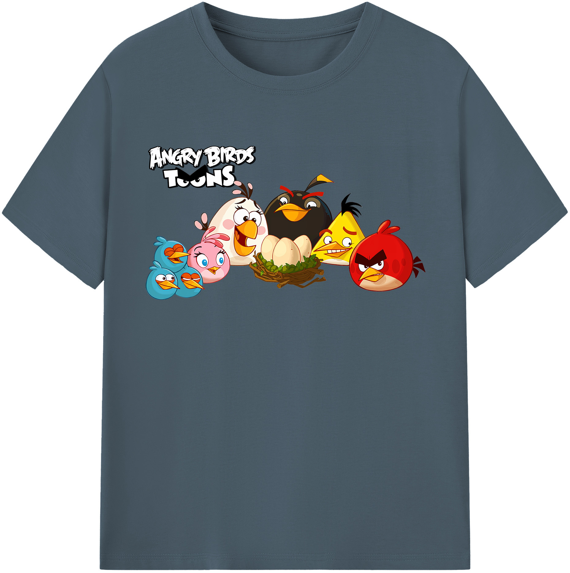 （画像用） Angry Birds アングリーバード 綿100％半袖Tシャツ（フロントプリント）